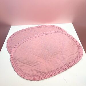 Vintage retro set of 2 pink ruffle trim placemats